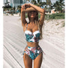 High Waist Swimwear 2019 New Leaf Print Bikinis Women Swimsuit Vintage Retro Bathing Suit Halter Biquini Maillot de bain femme