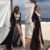 2019 Summer Women Swimsuit Bikini Cover Up Sexy Beach Cover Ups Chiffon Long Dress Elegant Solid Beach Bathing Suit tunic kaftan