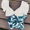 Floral Ruffled Hem Bikini Set Women Flora V-neck High-waisted Two Piece Swimsuit 2018 Girl Beach Bathing Suit Swimwear Biquinis