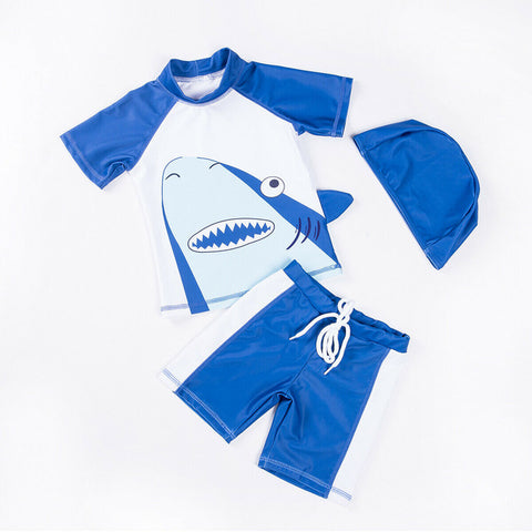 3Pcs Swimwear Kids Boy Swimming Costume Boy Swimsuit Kids Rash Guard Surfing Costume Beachwear Boys Clothes Set Bathing Suit