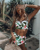 High Waist Swimwear 2019 New Leaf Print Bikinis Women Swimsuit Vintage Retro Bathing Suit Halter Biquini Maillot de bain femme